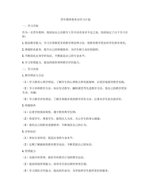 青年教师基本功学习计划