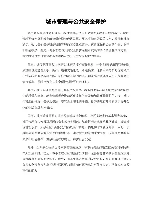城市管理与公共安全保护