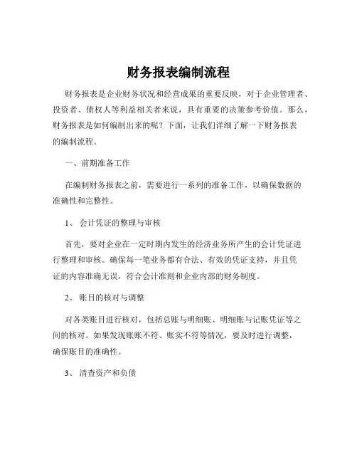 财务报表编制流程