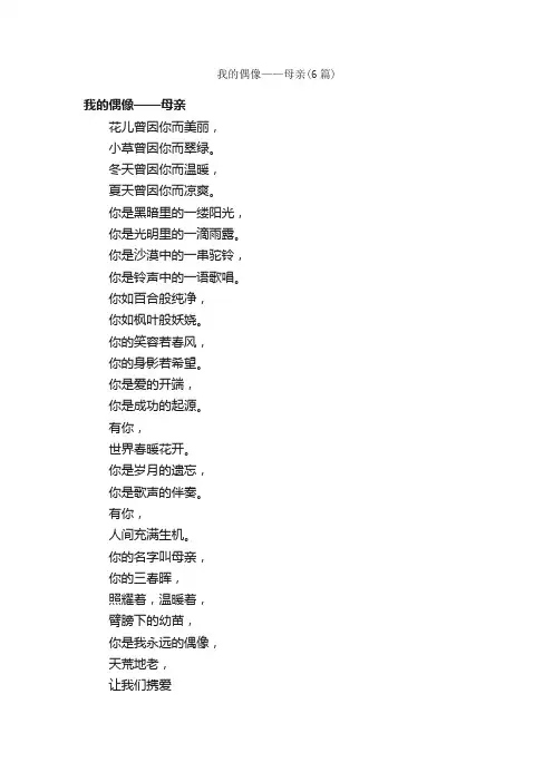 我的偶像——母亲（6篇）