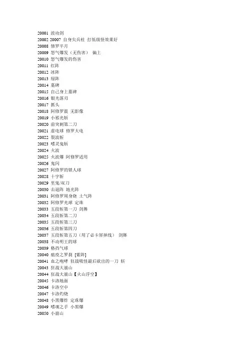 APC召唤代码和技能代码