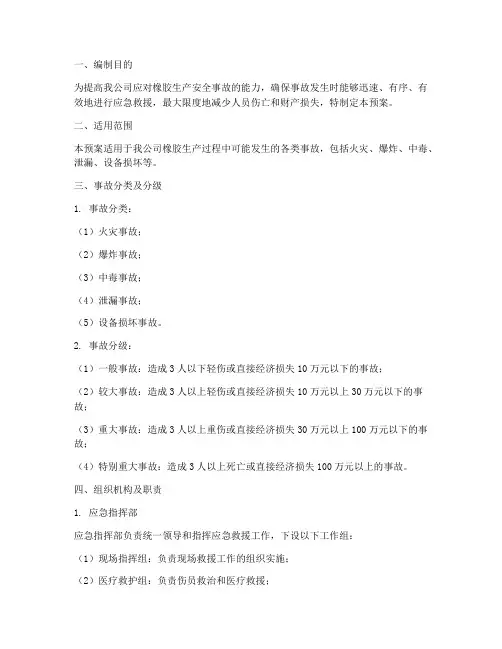 橡胶生产安全事故应急预案