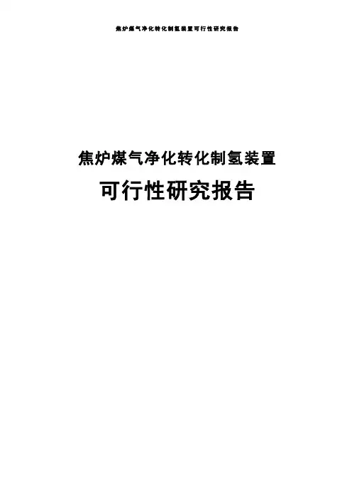 焦炉煤气净化转化制氢装置可行性研究报告