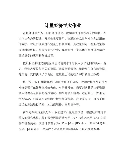 计量经济学大作业