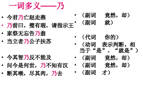 《廉颇蔺相如列传》讲解5——10段时   一词多义 总结归纳(乃、固、引、因)+翻译句子