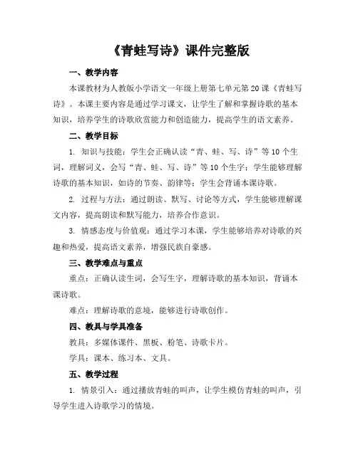 《青蛙写诗》课件完整版