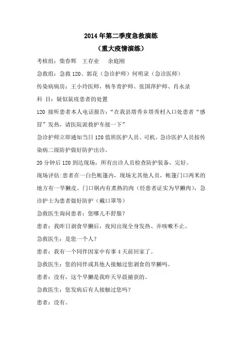 2014年第二季度急救演练