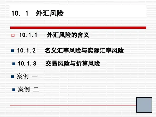 最新实务部分第十章外汇风险及防范实务PPT课件