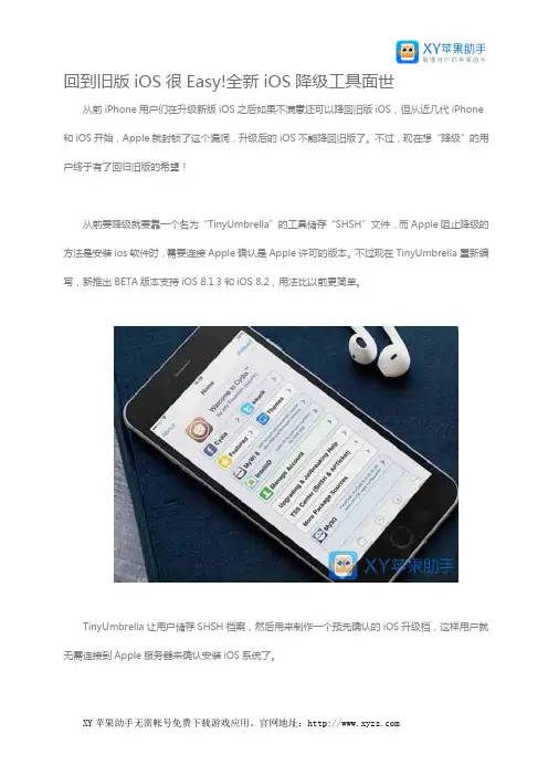 回到旧版iOS很Easy!全新iOS降级工具面世
