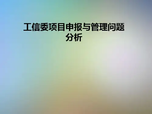 工信委项目申报与管理问题分析