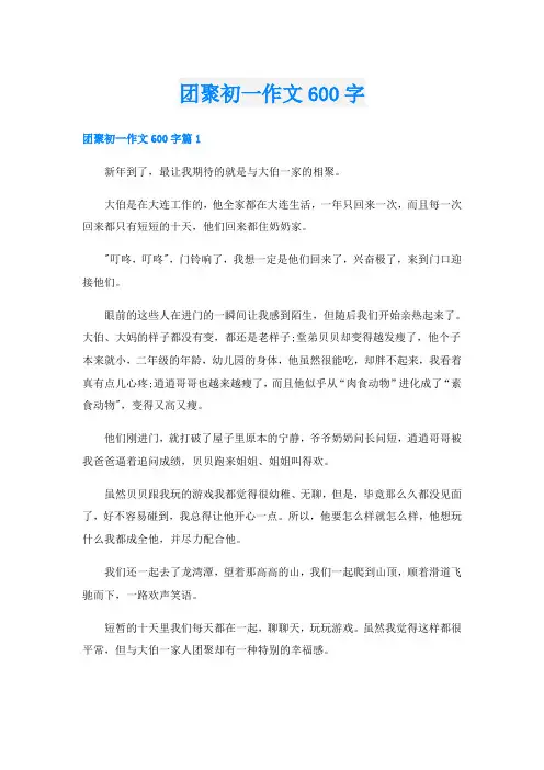 团聚初一作文600字