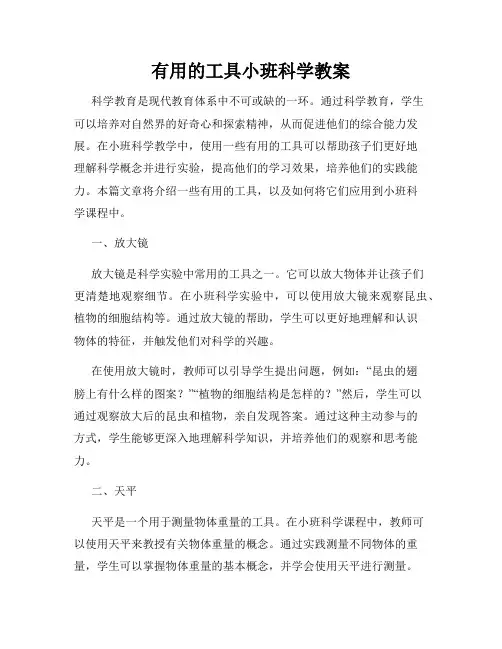 有用的工具小班科学教案