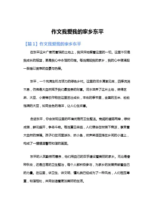 作文我爱我的家乡东平