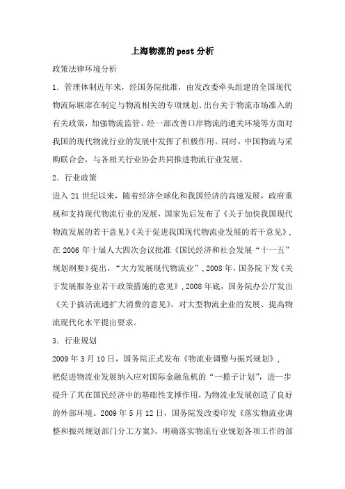 上海物流的pest分析