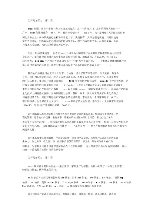 公司简介范文文本10篇.docx