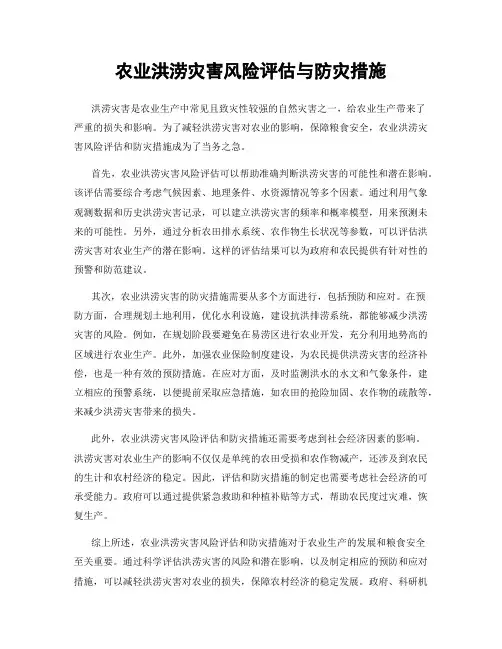 农业洪涝灾害风险评估与防灾措施