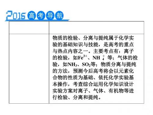 11.2 物质的检验、分离和提纯课件(含2014新题,含解析)新人教版
