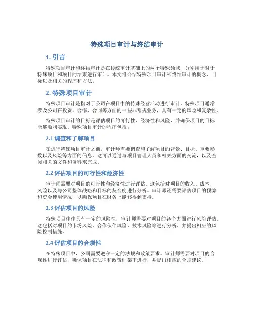 特殊项目审计与终结审计