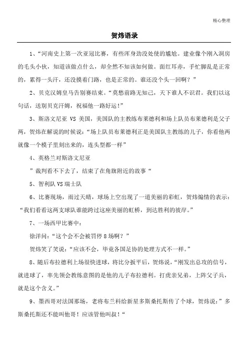 贺炜语录