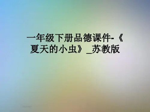 一年级下册品德课件-《夏天的小虫》_苏教版