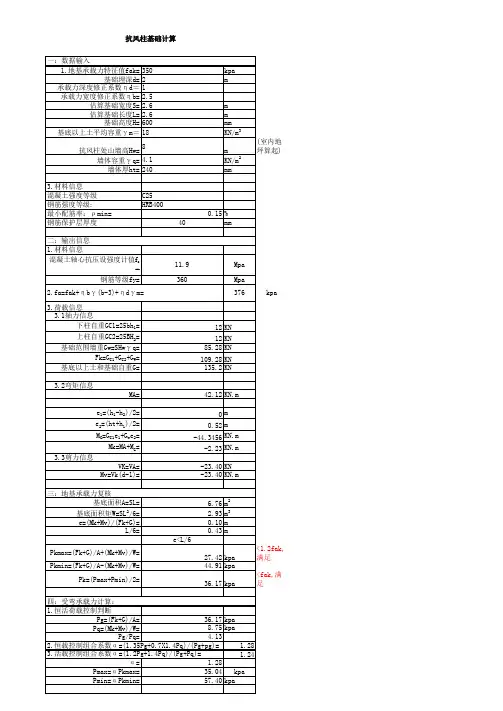 混凝土抗风柱计算