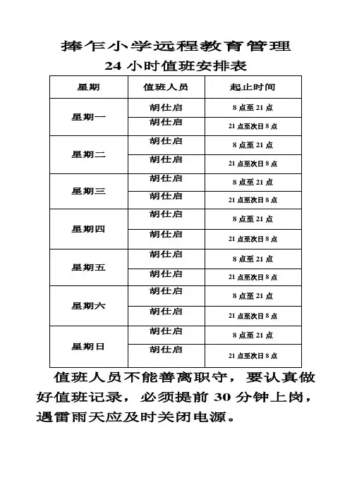 轮流值班表1