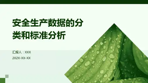 安全生产数据的分类和标准分析