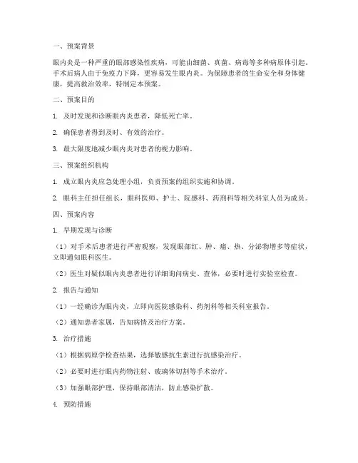 眼内炎应急预案