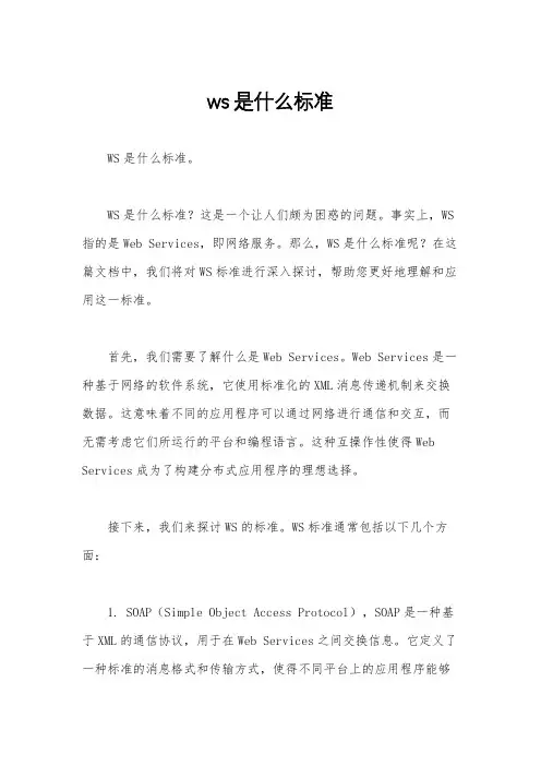 ws是什么标准
