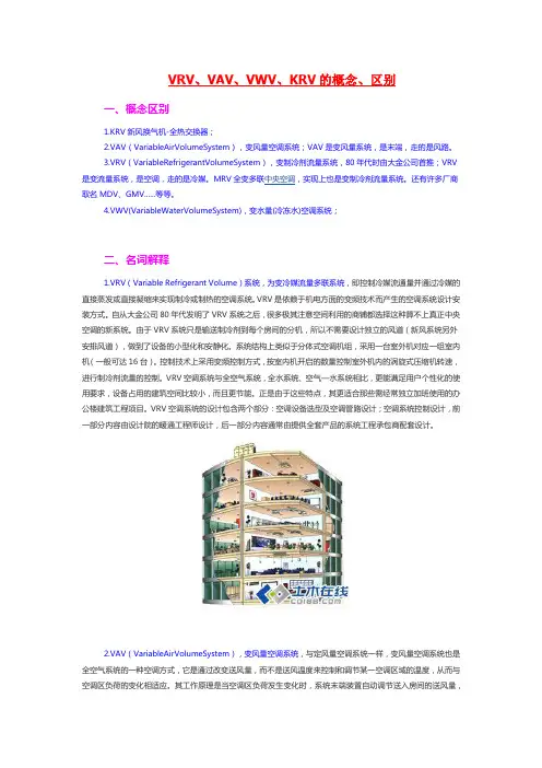 VRV、VAV、VWV、KRV的概念、区别