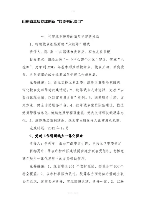 山东省基层党建创新