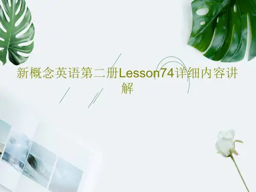 新概念英语第二册Lesson74详细内容讲解共20页PPT