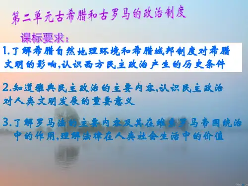 古希腊和古罗马的政治制度PPT精品课件