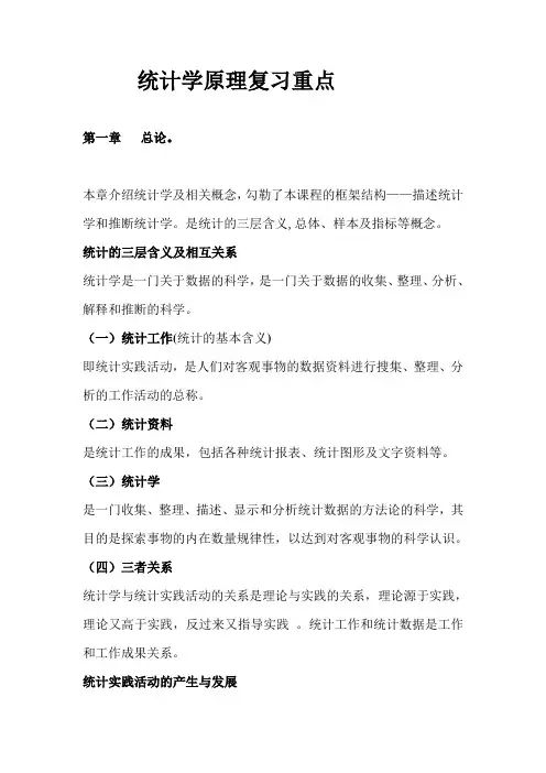 统计学原理复习重点