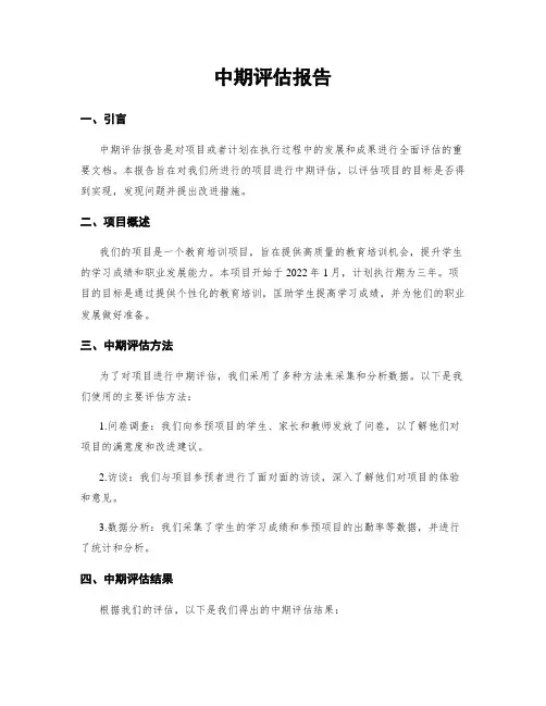 中期评估报告