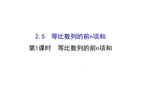 人教版高中数学必修五同课异构课件：2-5-1 等比数列的前n项和 精讲优练课型