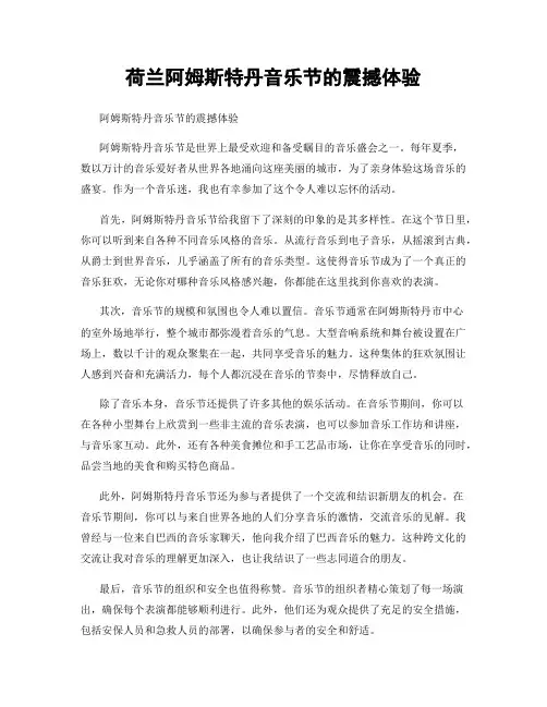 荷兰阿姆斯特丹音乐节的震撼体验