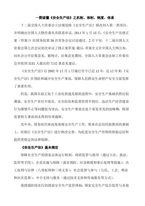 一图读懂《安全生产法》之机制、体制、制度、体系
