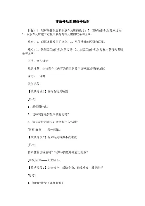 非条件反射和条件反射