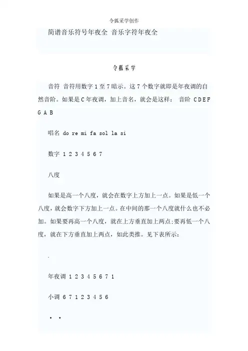 简谱符号大全精选