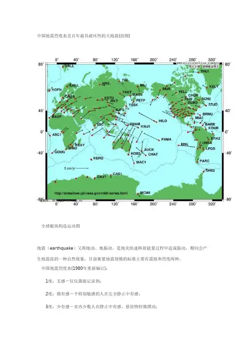中国地震烈度表及百年最具破坏性的大地震(组图)