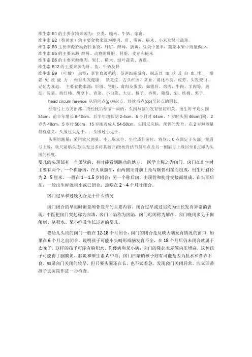 B族维生素的主要食物来源为