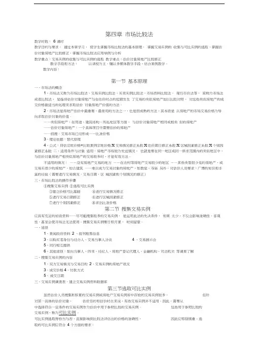 房地产估价之市场比较法资料讲解