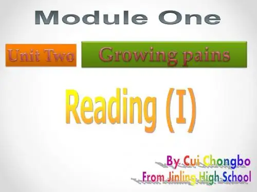 译林牛津版必修一Unit2 Growing pains Reading 公开课课件 (共28张PPT)