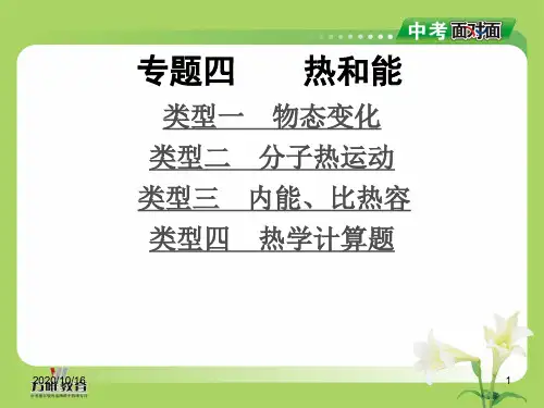中考物理总复习课件-专题四-热和能PPT教学课件