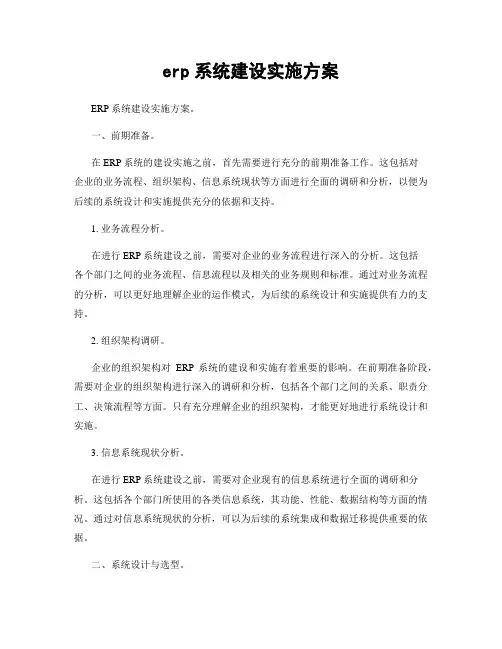 erp系统建设实施方案