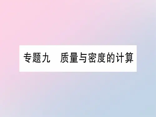 第五章 专题九 质量与密度的计算—2020年秋沪科版八年级上册物理课件