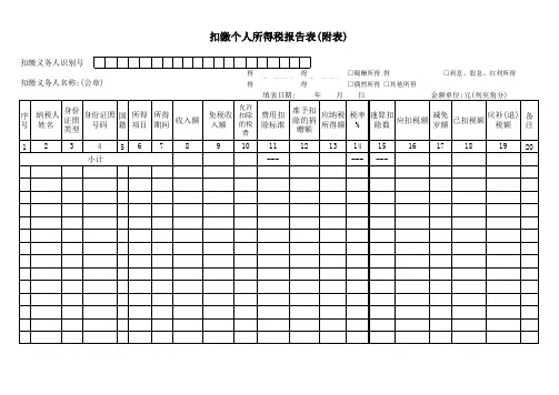 扣缴个人所得税报告表