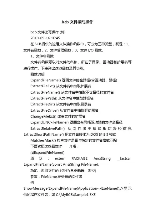 bcb文件读写操作