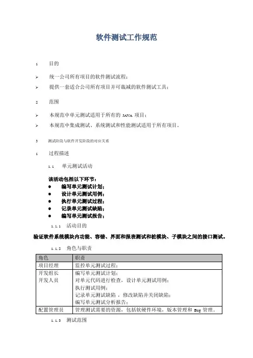 软件测试管理规范